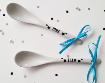 Porcelain spoon with desired name
