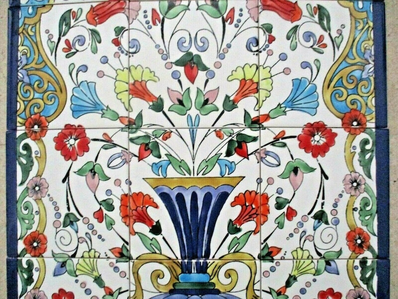 18 X 24 Tile Art Mosaic Wall Mural Arabesque Etsy Australia