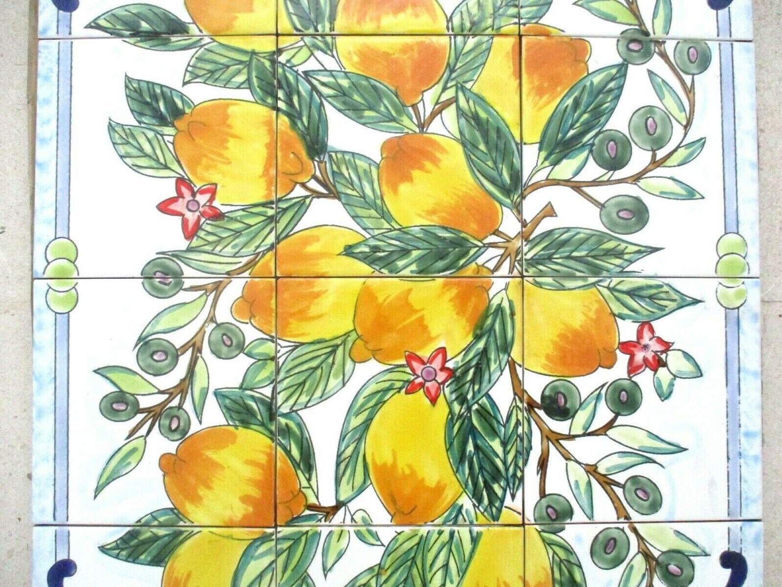 Ceramic Tile Art Mosaic Wall Mural Lemon Tree Floral BACKSPLAH 18 X 24