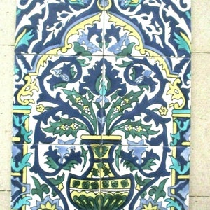 12&quot; x 18&quot; (30cm x 45cm) Hand painted Ceramic tile Art Wall mural panel Backsplash