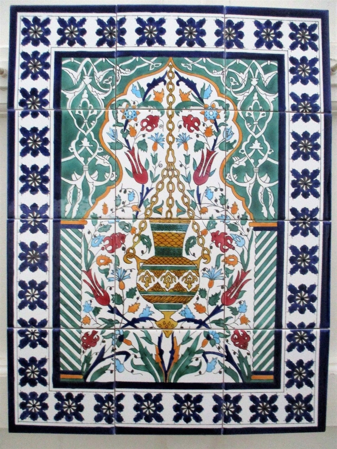 Ceramic Tile Art Mosaic Wall Mural Arabesque Antique Floral Etsy