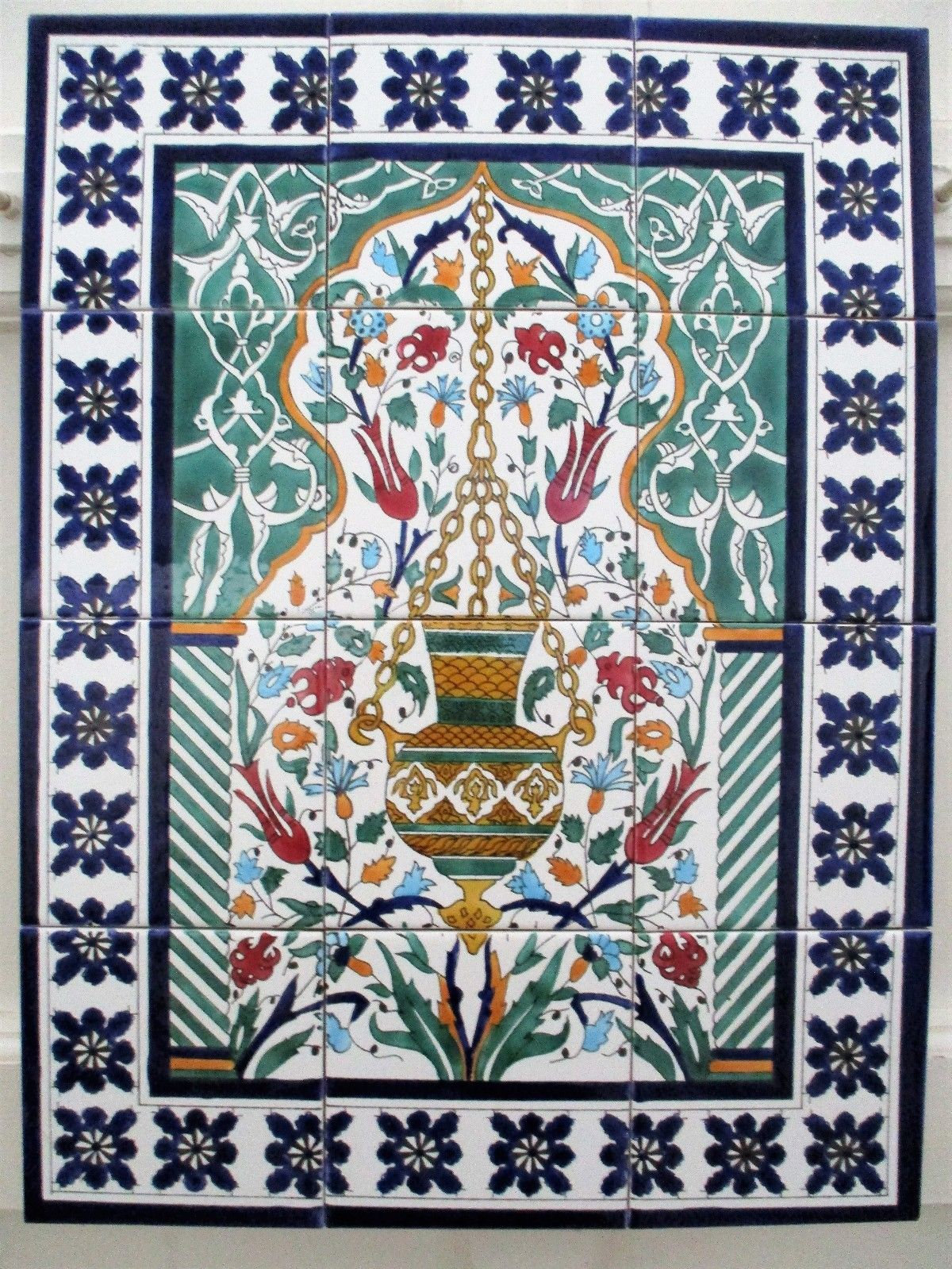 Ceramic Tile Art Mosaic Wall Mural Arabesque Antique Floral Etsy