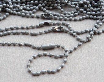 25 pcs (Grey) 70cm, 2.4mm Ball Chain Necklaces