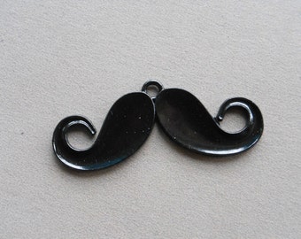 10pcs black metal mustache charm.mustache connector 18x50mm