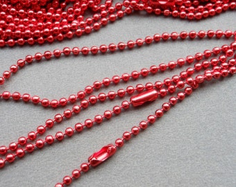 25 pcs (Red) 70cm, 2.0mm Ball Chain Necklaces