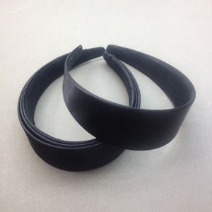 10 pcs 40mm Black Satin Headbands