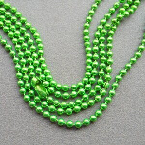 25 pcs (Green) 70cm, 2.0mm Ball Chain Necklaces