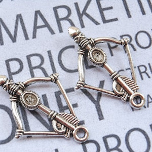 Antikes Silber Bogen und Pfeil Charms 25x37mm 20 Stk.