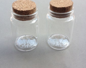 4pcs 46x70mm Mini glass bottles with corks Glass Bottles. Mini Glass Bottles. Glass Vials With Cork. Tiny Bottle.Small Cork.