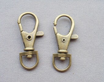 50pcs Lobster Clasps antique bronze Tone 13x36mm