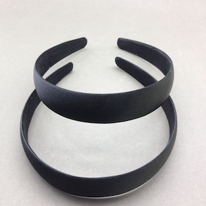 10 pcs 25mm Black Satin Headbands