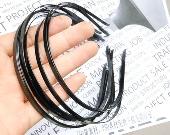 20pcs Metal Headbands 5mm black color with bent end