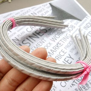 25PCS Silver Grey Satin Covered Headband 5mm Wide