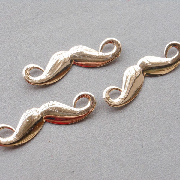 omble chevalier à la moustache 20pcs or, charme de la barbe, barbiche charme 11x45mm