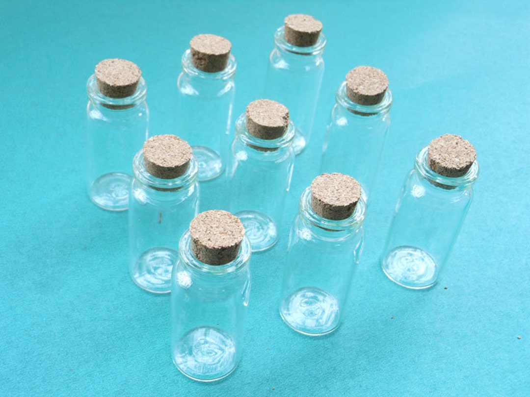 37x40x12.5mm 20ml Cute Glass Bottle with Corks Empty Transparent Tiny  Bottles wholesale Clear Jar Vials Well Packaging 50pcs
