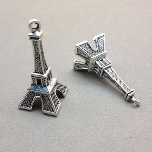 8pcs Eiffel Tower Charms Antique Silver Filigree Eiffel Tower Paris Charm Pendants 22mmx47mm