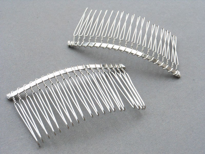 25 PCS Silver Tone Wire Hair Combs Silver Hair Combs 20 Etsy