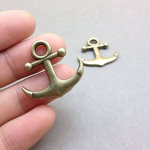 10 Pcs Antique Bronze Anchor Charm Nautical Charm Sailor Charm Pirate Vintage Style Pendant Charm 29mmx30mm