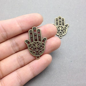 10 PCS antique bronze Hamsa palm charm Hand charm Pendant 25mmx35mm