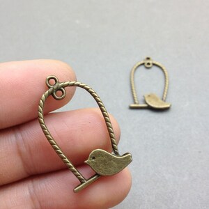 20pcs Antique Bronze Birdcage  Charm Pendants 18x25mm