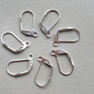 100Pcs Silver Plated Lever Back Ear Hooks, Leverback Ear Wires, Earwires Findings (11mmx20mm)