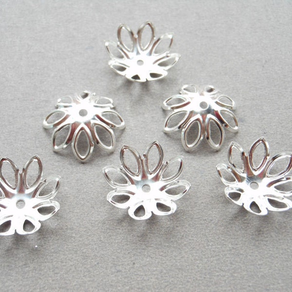 500 pcs Silver bead cap,Filigree Bead 15mm