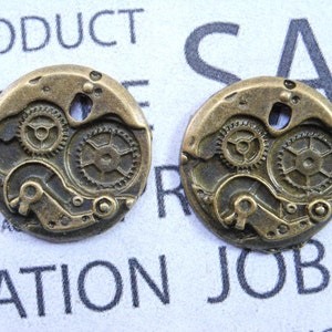 20 pcs of Antique Bronze Mechanical Watch Clock Pendants 25mm