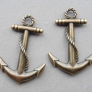 10 Pcs Anchor Charms Antique Bronze Anchor Charm Nautical Charm Sailor Charm Pirate Vintage Style Pendant Charm Jewelry Supplies 30x45mm