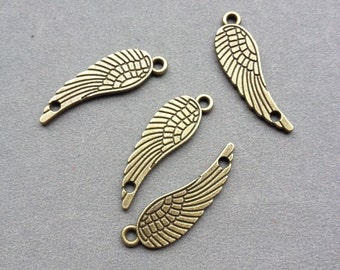 20 pcs 9x30mm of Antique Bronze wing Charms feather Charms