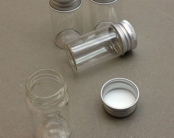 10pcs 27x51mm Mini glass bottles with Aluminum screw cap