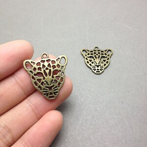 30PCS antique bronze leopard head Charm Pendant 26mmx28mm