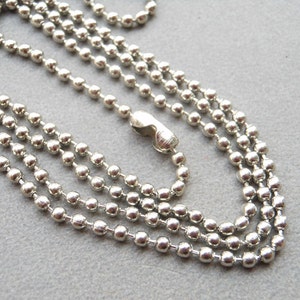 25 pcs (White k) 70cm, 2.0mm Ball Chain Necklaces
