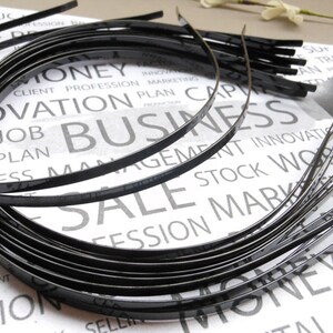 20pcs Metal Headbands 4mm black color with bent end
