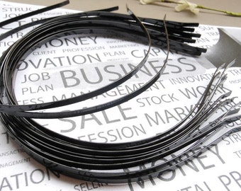 20pcs Metal Headbands 4mm black color with bent end