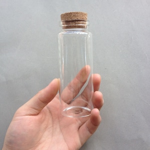 2pcs 46x120mm  Mini glass bottles with corks Glass Bottles. Mini Glass Bottles. Glass Vials With Cork. Tiny Bottle.Small Cork.