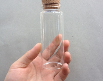 2pcs 46x120mm  Mini glass bottles with corks Glass Bottles. Mini Glass Bottles. Glass Vials With Cork. Tiny Bottle.Small Cork.