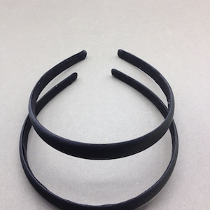 10 pcs 15mm Black Satin Headbands