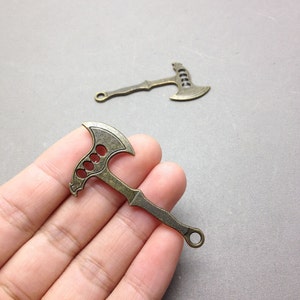10 pcs of Antique Bronze Hatchet Axe Charms 28x59mm