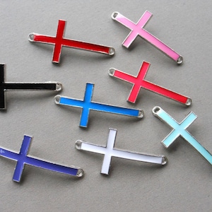 20pcs (Mixed color) Cross connector pendant charm 21x47mm