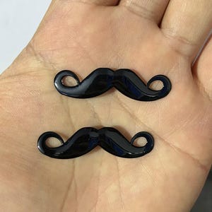 10pcs black metal mustache charm.mustache connector 13x42mm