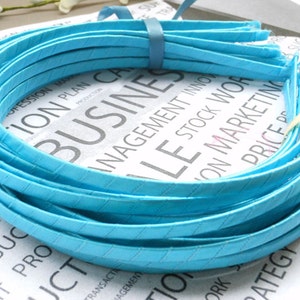 25PCS Blue Plain Satin Covered Headband 5mm Wide