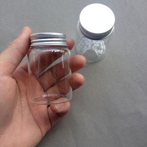 4pcs 46x70mm Mini glass bottles with Aluminum screw cap