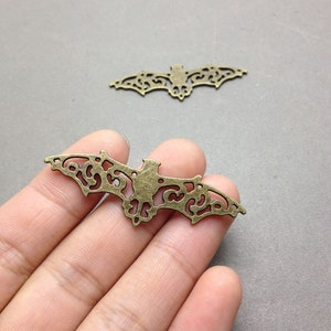 10 pcs of Antique Bronze Bat Charms 20mmx55mm