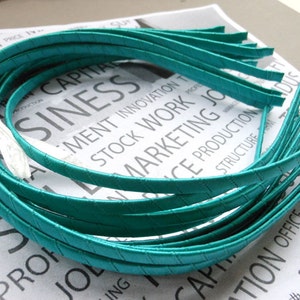 25PCS Green Satin Covered Headband 5mm Wide