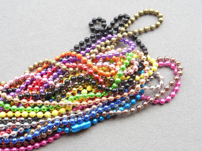25 Pcs (mix Colors) 70cm, 2.0mm Ball Chain Necklaces - Etsy