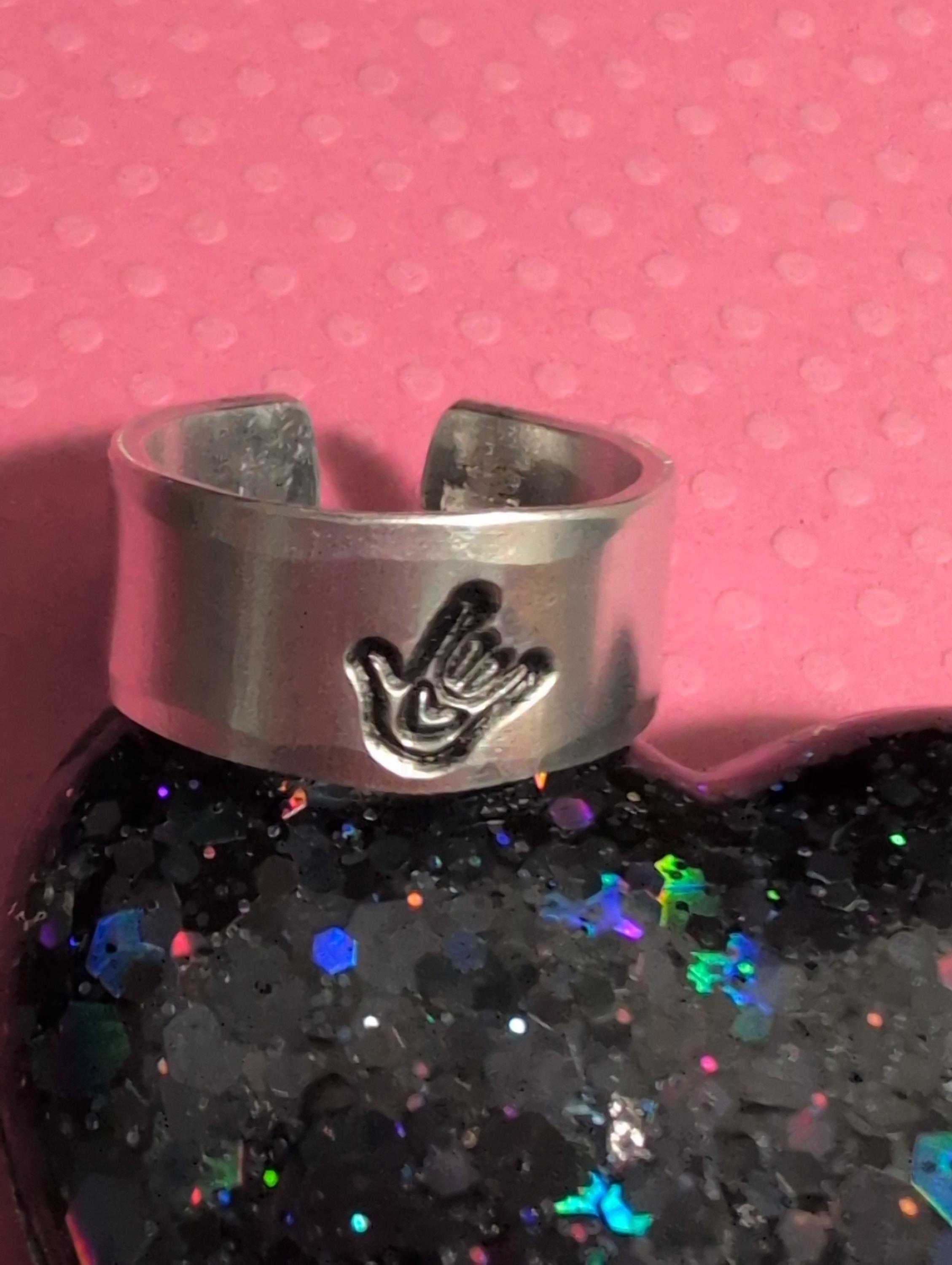 I Love You ASL (american Sign Language) Cuff Ring - Etsy