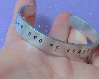 You are my sunshine cuff bracelet