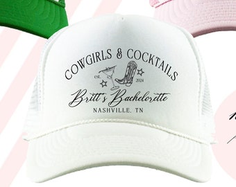 Country Club Trucker Hats | Cowgirl Nashville Texas Bachelorette Trip | Bach Party Vintage Retro Design | Cowboy Boot Western Custom Text
