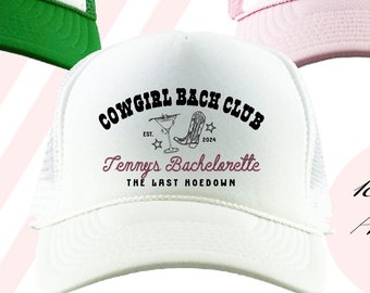 Country Club Trucker Hats | Cowgirl Nashville Texas Bachelorette Trip | Bach Party Vintage Retro Design | Cowboy Boot Western Custom Text