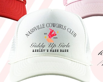 Country Club Trucker Hats | Cowgirl Nashville Texas Bachelorette Trip | Bach Party Vintage Retro Design | Cowboy Boot Western Custom Text